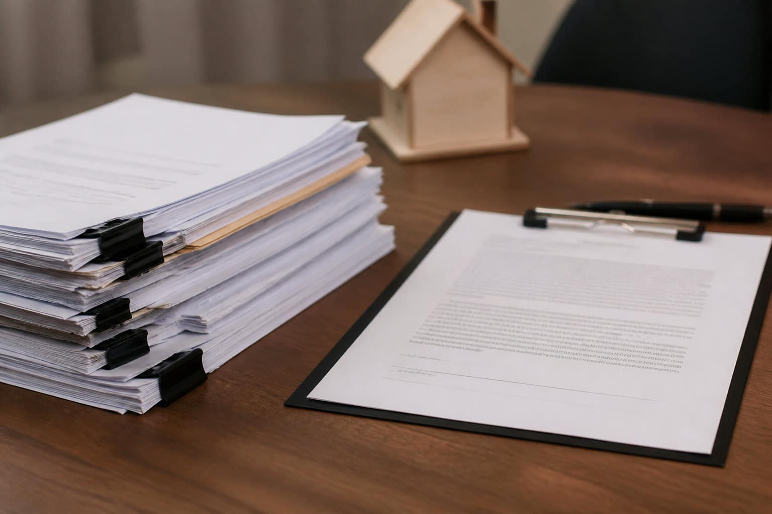 Contrat de bail et documents juridiques sur un bureau