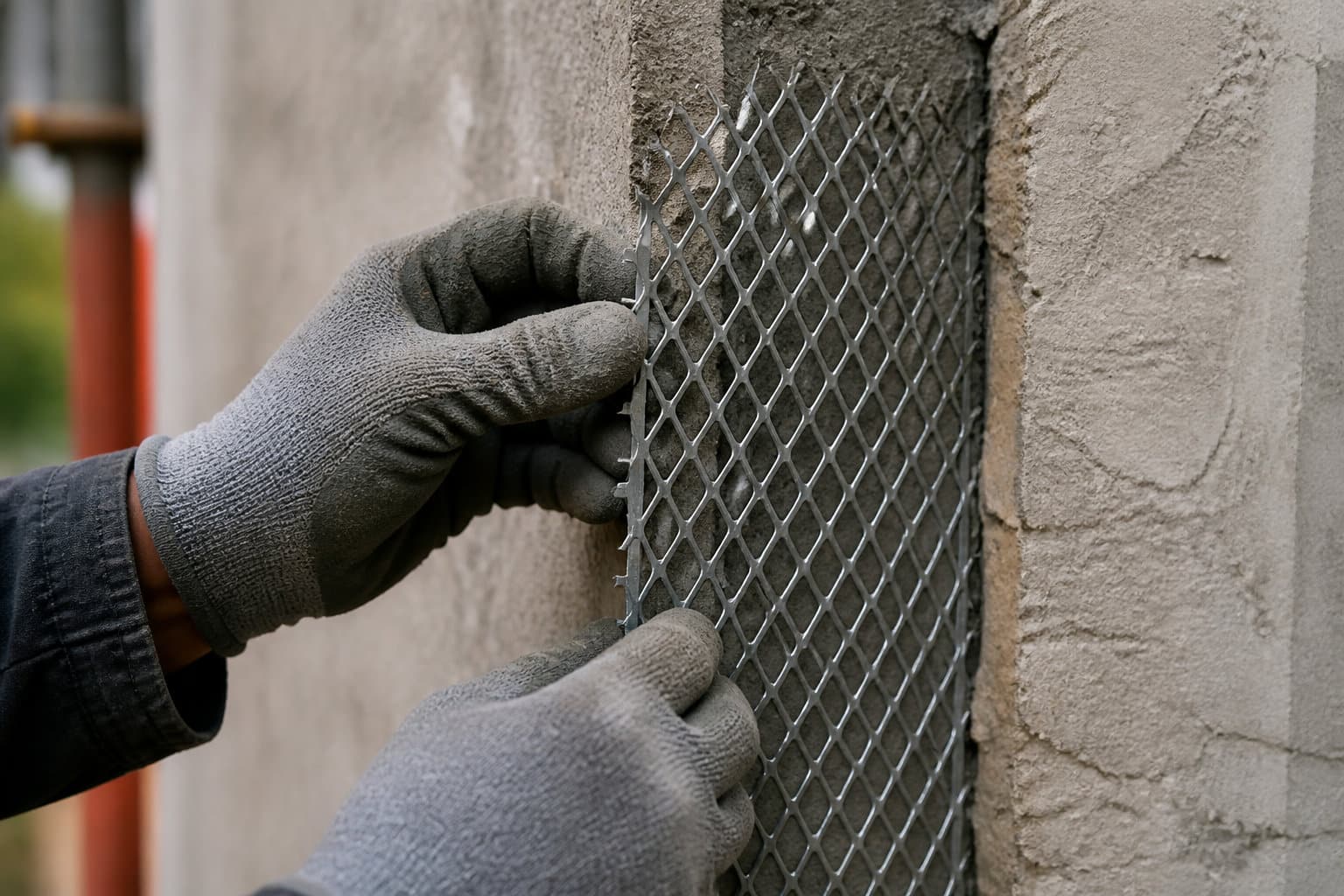 Installation d'un treillis métallique anti-rongeurs sur une ouverture