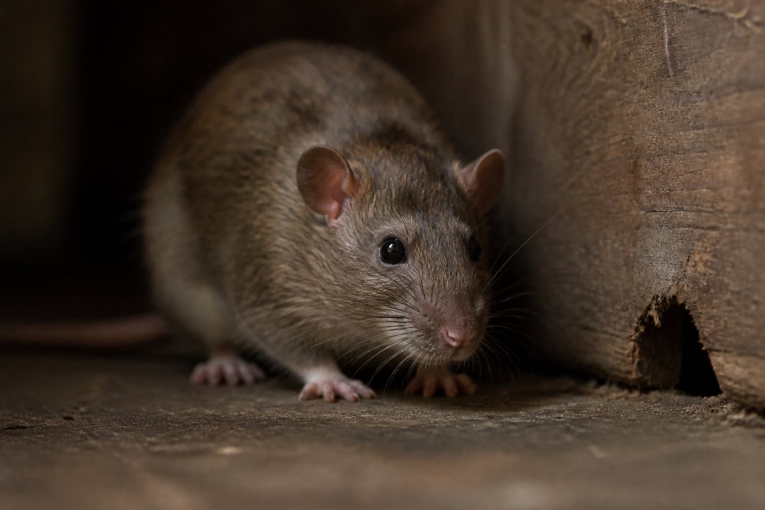 Rat sur un parquet d'appartement
